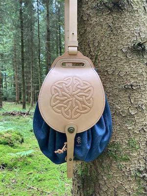 sling bag cuir canevas celtique