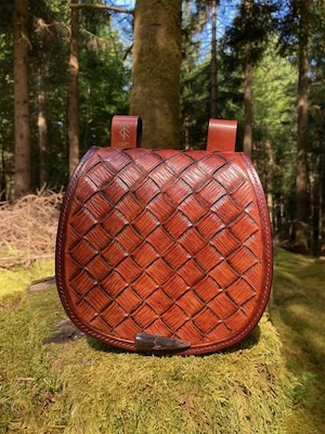 sacoche cuir tressage